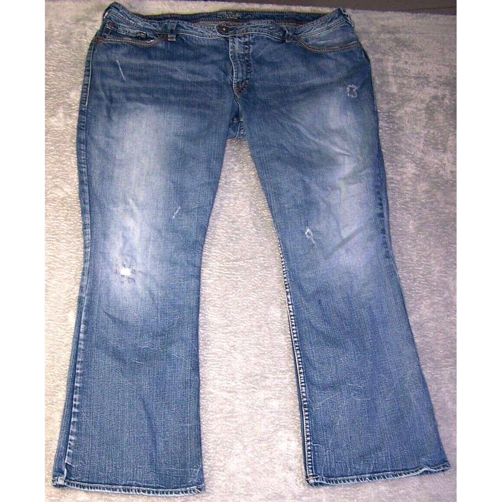 Silver Jeans Womens 24 43X31 Tuesday Bootcut Distressed Thick‎ Stitch Western